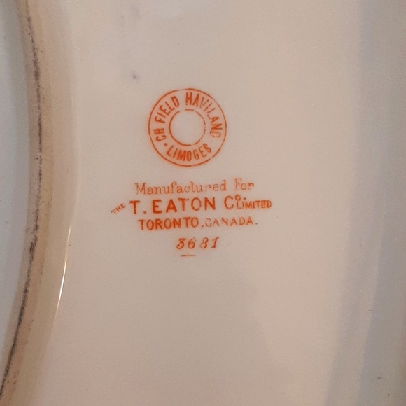 Antique Limoge GDA 17" platter 1890s for Eaton - Picture 4 of 5